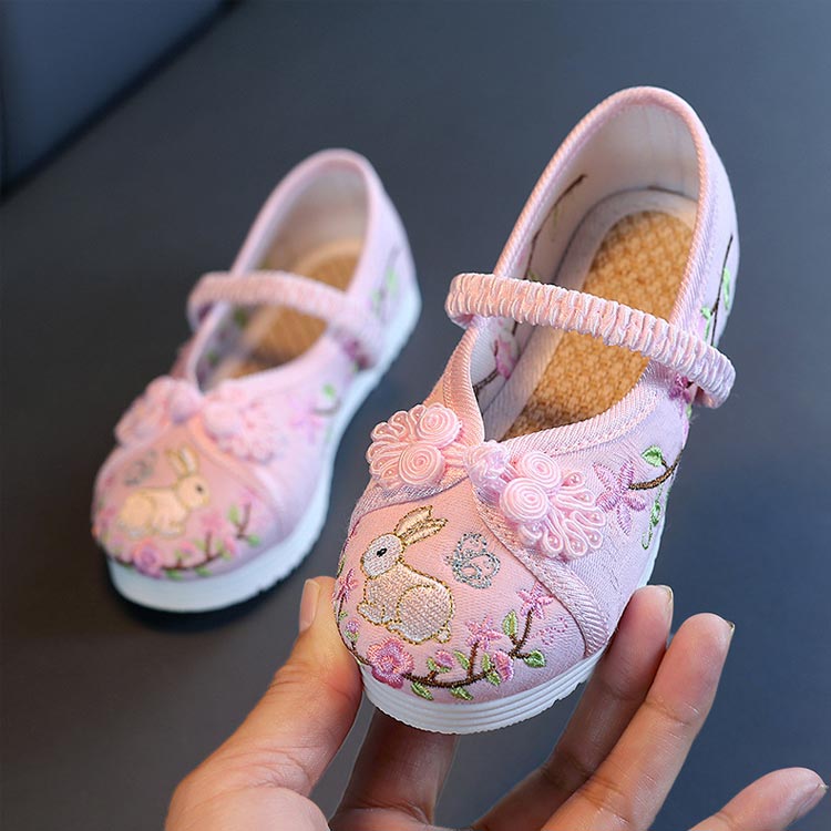 子供 痛くない草履 草履 うさぎの刺繍 シューズ 歩きやすい 軽量 キッズ 赤 ピンク...