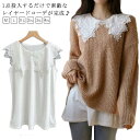 ビッグカラー 付け襟 タンクトップ インナー トップス ノースリーブ チュニック丈 レイヤード タンクトップ つけ裾 重ね着 つけえり つけすそ 刺繍レース 花刺繍タンクトップ フェイクカラー お腹カバー 体型カバー お尻カバー