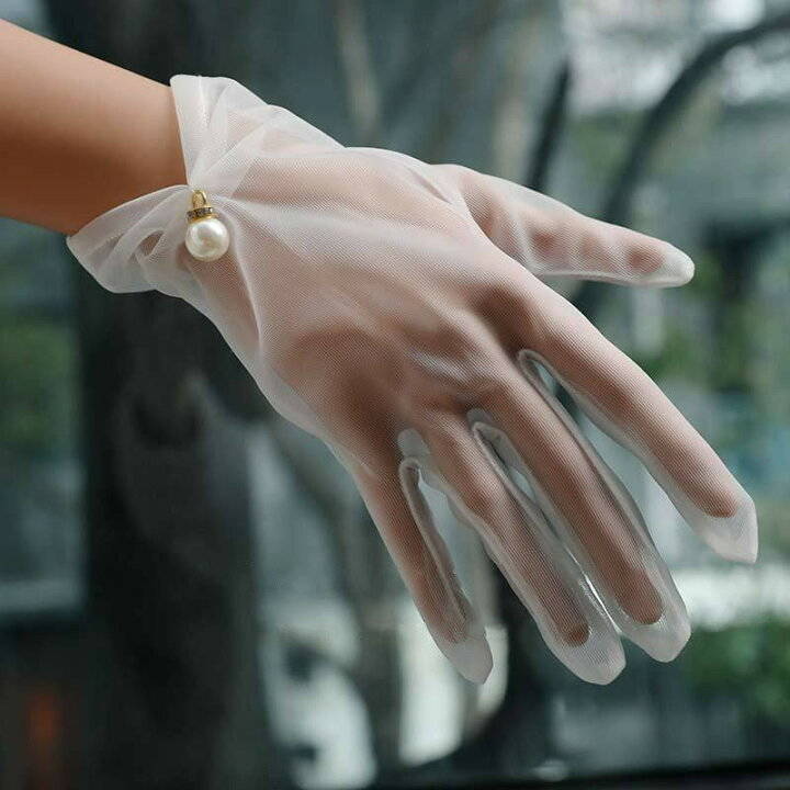 結婚式 ウエディンググローブショート gloveシフォン グローブ手袋 サテン二次会 小物ウエディング 花嫁結婚式 パーティー韓国風