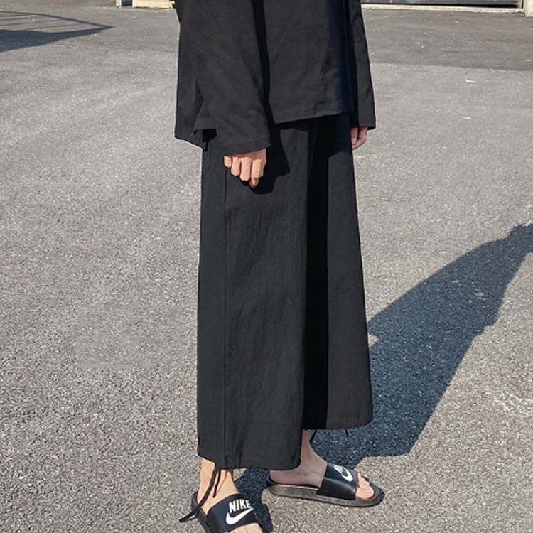 ワイドパンツ レディース 綿麻 ゆったり リネンパンツ 2WAY 裾絞り 無地 ガウチョ ...