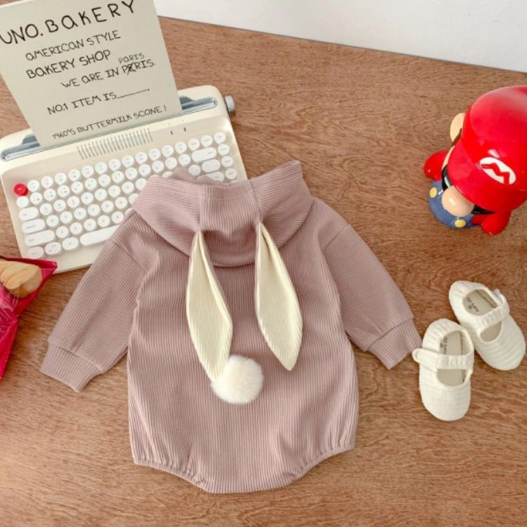 ハロウィン衣装 兎 うさ耳 ロンパース ベビー服 カバーオール 秋服 長袖 コスプレ ベビー服 新生児 つなぎ服 女の子 男の子 可愛い ポンポン尻尾 無地 赤ちゃん 子ども服 キッズ 写真撮影 出産祝い ギフト