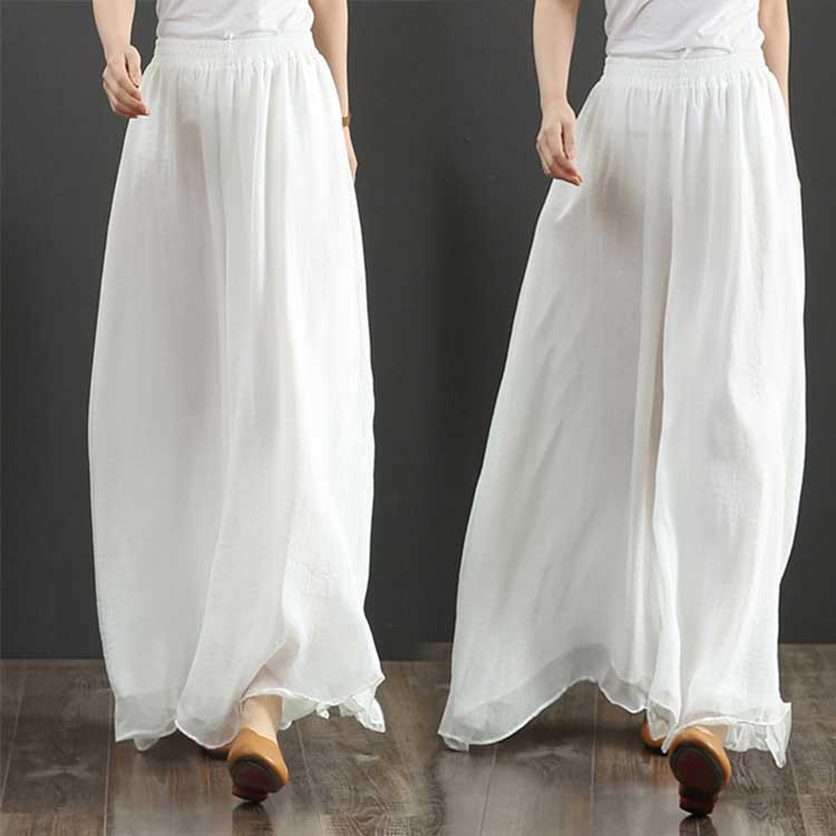 スカーチョ ワイドフレアパンツ イージーパンツ 裏地付き シアーパンツ 裏地付き レディース ワイドパンツ シフォンワイドパンツ スカンツ ガウチョパンツ エアーパンツ 涼しい ゆったり 無地 スカート見え ウェストゴム