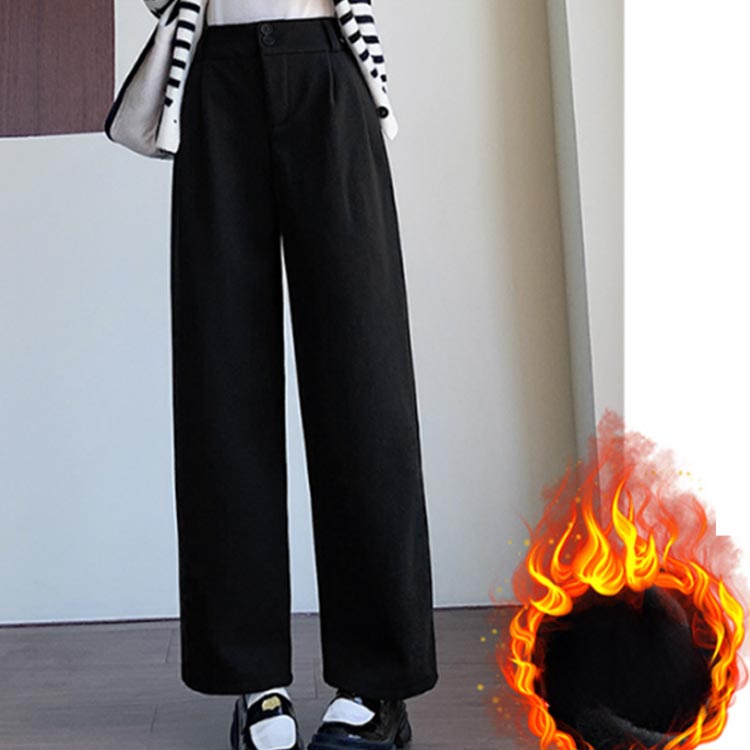 裏フリース 厚手 レディース 裏フリース タックパンツ ワイド 裏起毛 ストレートパンツ ハイウエスト スラックスパンツ ポケット 美脚 オフィスカジュアル フォーマル フォーマル 長ズボン オフィス カジュアル 裏ボア 秋冬 秋