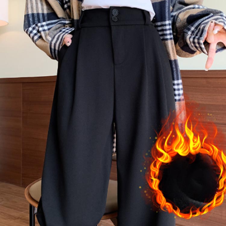 裏フリース 厚手 レディース 裏フリース タックパンツ ワイド 裏起毛 ストレートパンツ ハイウエスト スラックスパンツ ポケット 美脚 オフィスカジュアル フォーマル フォーマル 長ズボン オフィス カジュアル 裏ボア 秋冬 秋