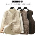 オシャレ フリースベスト もこもこ ボアベスト ノースリーブ ジャケット ボア 前開き ふわふわ ノーカラー ジレ 無地 レディース 秋冬 ベスト ボアベスト ...