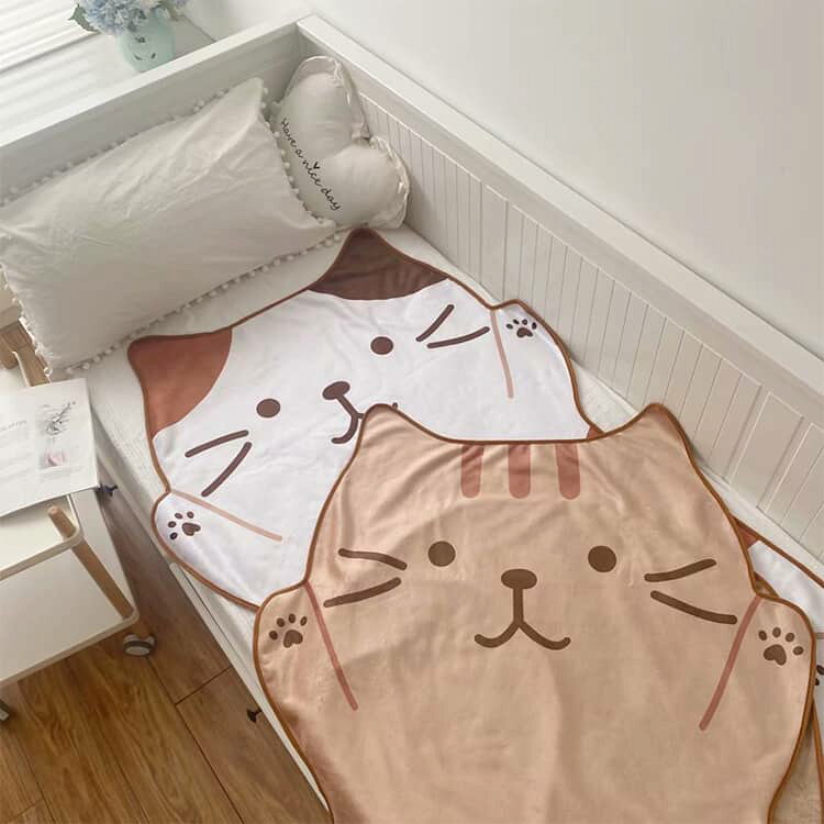 猫 お昼寝 毛布 ブランケット フランネル さらさら ふわふわ 秋冬 子ども部屋 ひざ掛け ハーフ ホワイト ブラウン ベージュ ひざ掛け 掛け 毛布 あったか 暖かい 軽量 洗える 洗濯化 おしゃれ かわいい 子ども 部屋 ふんわり 可愛い さらふわ [2]