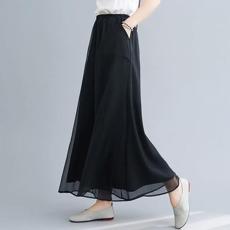 ガウチョパンツ フレアパンツ ワイドパンツ レデイース 体型カバー スカンツ スカ...
