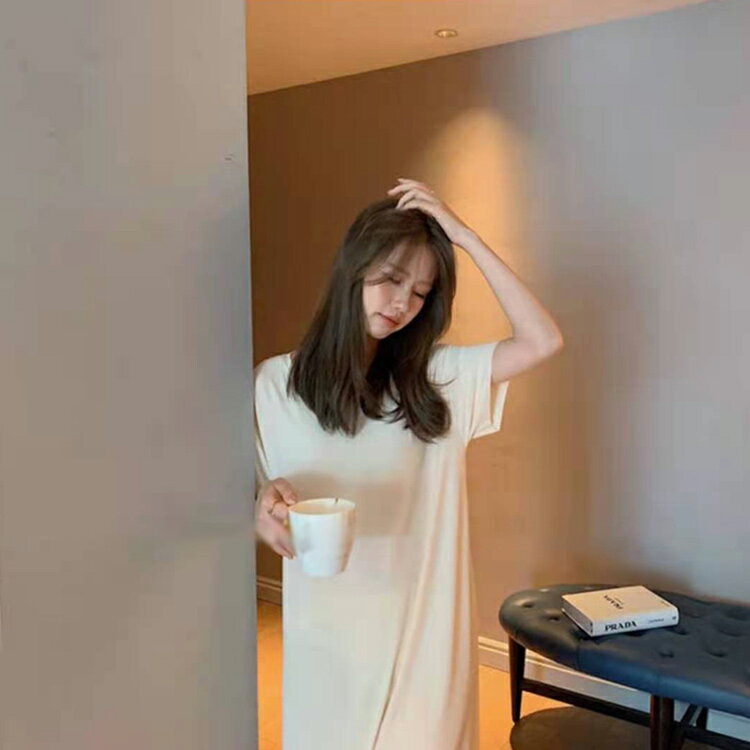 接触冷感 パジャマ ワンピース 半袖 レディース 夏 薄手 無地 ゆったり ロング ネグリジェ ルームウェア 部屋着 涼しい かわいい シンプル ミモレ丈 ワンピース ナイトウェア 膝丈 寝巻き おしゃれ 女性 ママ 大人 送料無料