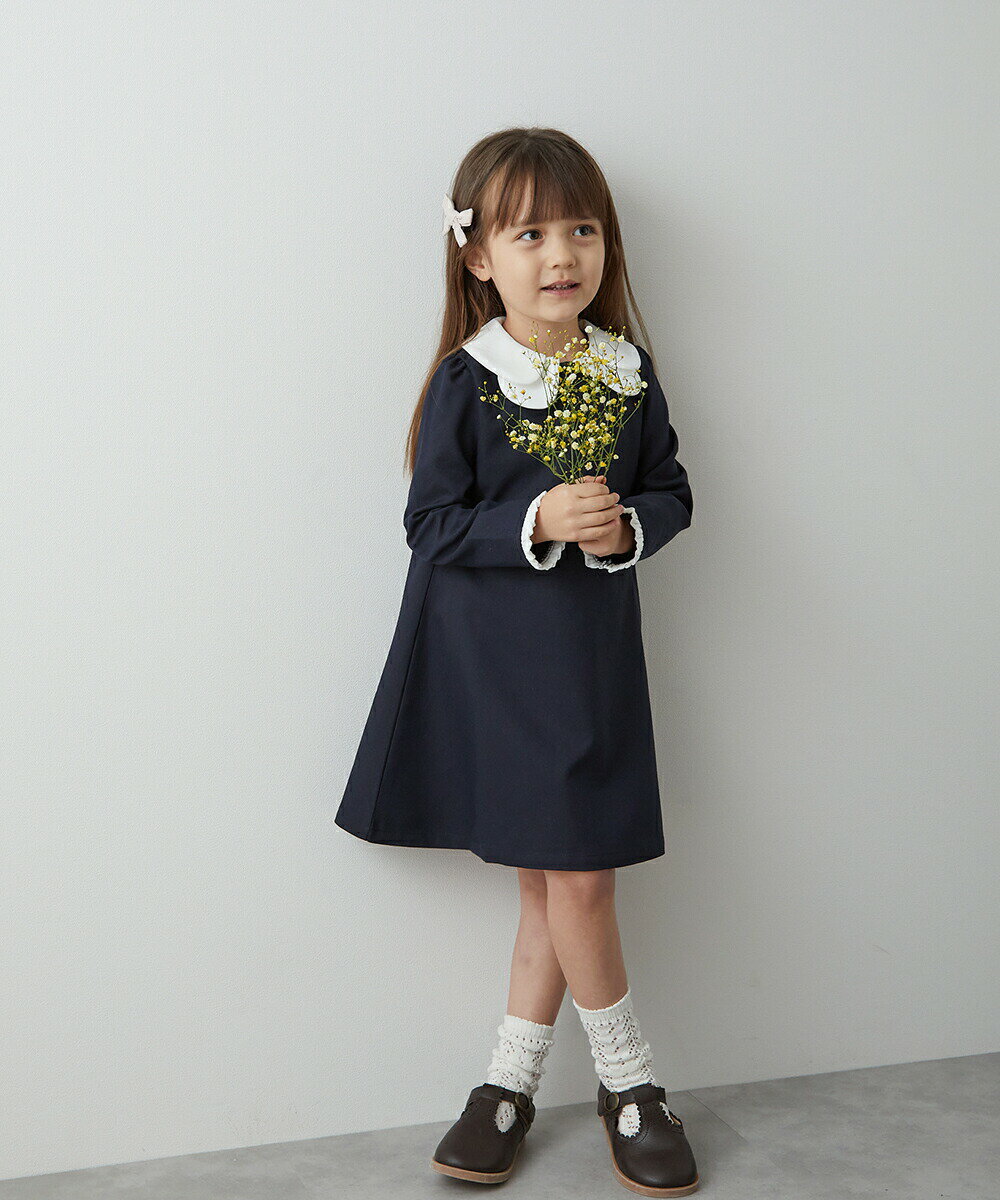 【スーパーSALE 10%OFF】【riziere】ダブルカラーセレモニーワンピース キッズ 女の子 90-150リジェールこども服 子供服 ワンピース ガーリー 長袖 こども 子供 ワンピース ワンピ おしゃれ オケージョンのサムネイル