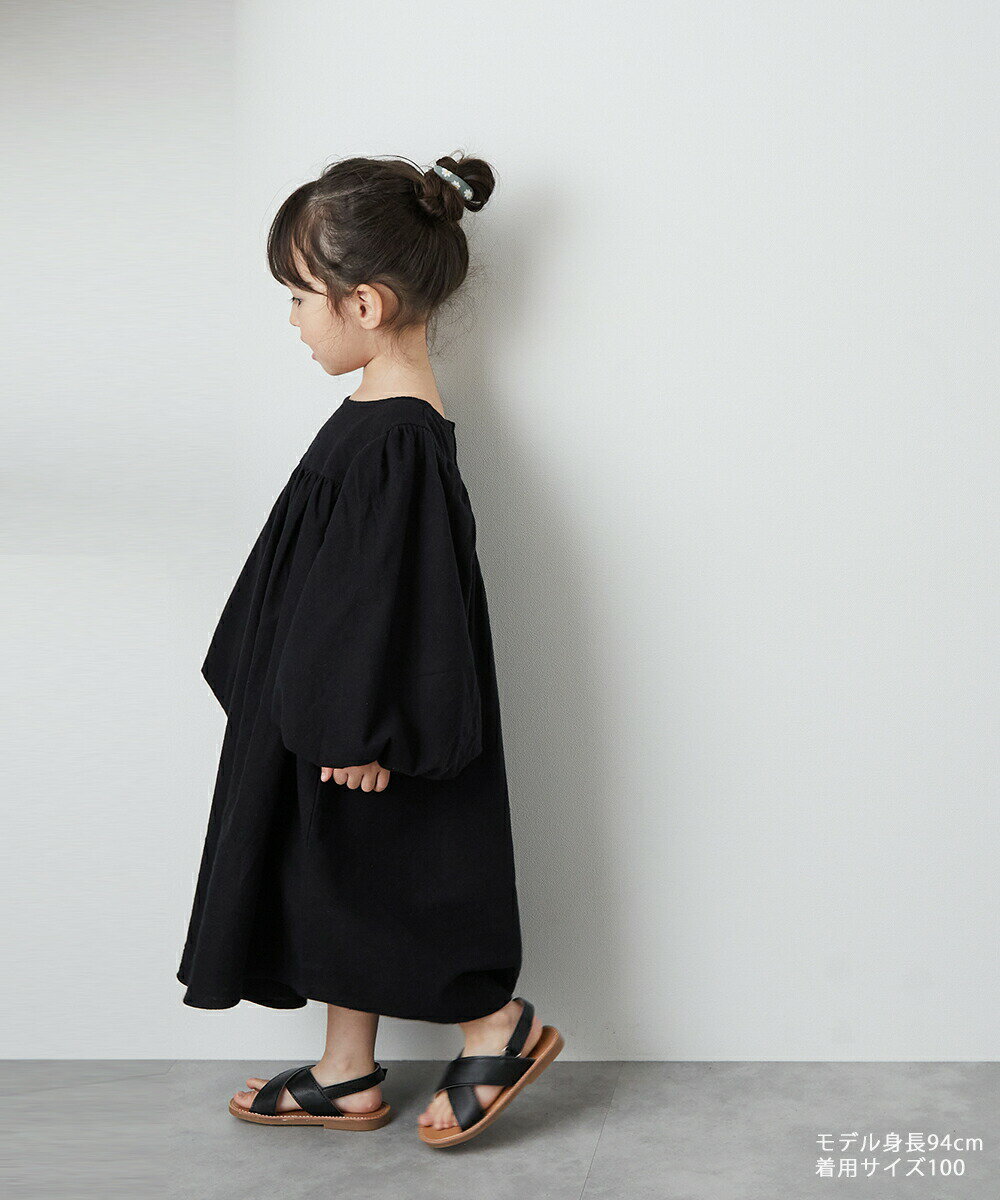 【NEW】【riziere】ピュアコットンバルーンスリーブワンピース キッズ 女の子 90-150 こども服 子供服 kids ワンピース 春 秋 冬 ガーリー こども 子供 ジュニア ワンピ おしゃれ ナチュラル シンプル バルーン ボリューム ハロウィン