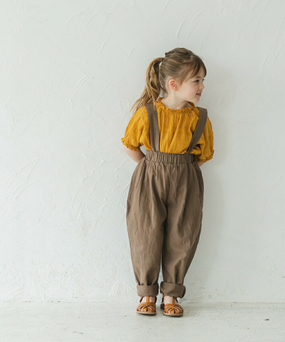 【新作】【riziere】ピュアコットンサスペンダー付きテーパードパンツ キッズ 男の子 女の子 90-150 リジェール 子供服 こども服 サロペット パンツ 春 夏 秋 冬 kids 無地 オールインワン 子ども シンプル ジュニア 長ズボン ズボン