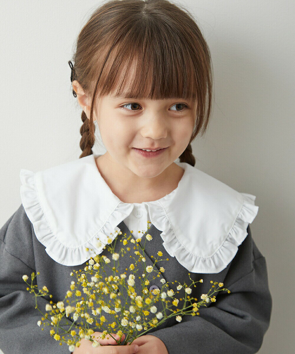 【23AW新作】【riziere】フリルセーラーブラウス 女の子 90-150 キッズ リジェール 子供服 こども服 kids 春 夏 秋 おしゃれ オシャレ ジュニア カジュアル ナチュラル シンプル トップス ブラウス シャツ フリル セーラー フォーマルのサムネイル