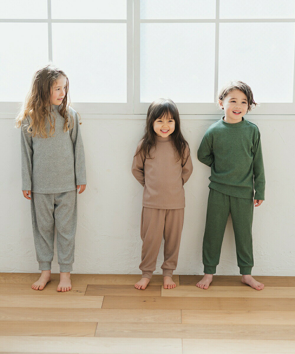 【セール 30%OFF】【riziere】3WAYリブニットモックネックセットアップ 90-150 キッズ 男の子 女の子 子供服 こども服 子ども こども kids パジャマ 半袖 おしゃれ 春 夏 ジュニア リジェール セットアップ モックネック リブ ニット ルームウェア