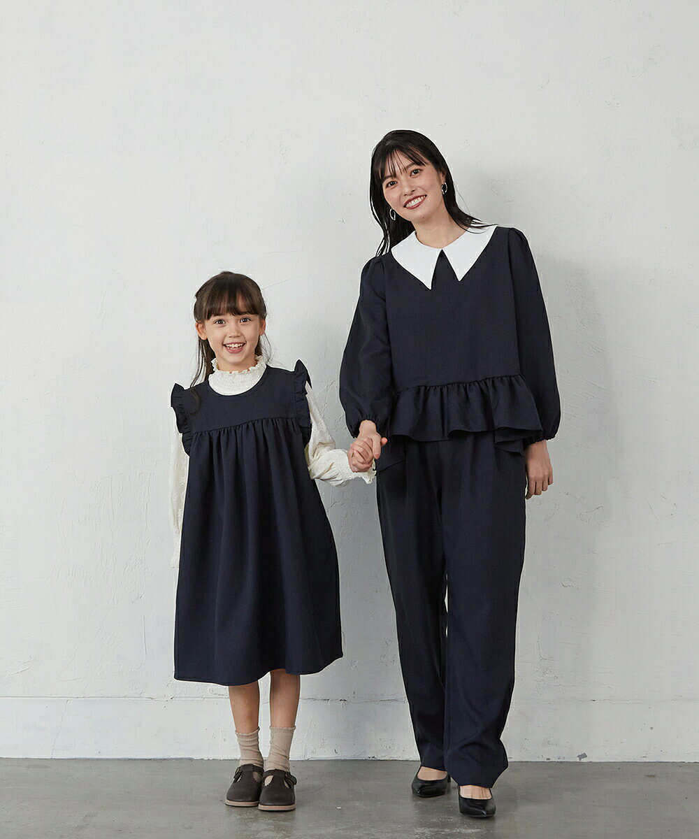 【riziere】MOM：2wayプルオーバーセットアップ スーツ レディース パンツ シンプル ママコーデ おしゃれ 無地 ジャケット セレモニースーツ ママスーツ セレモニー オケージョン フォーマル リンクコーデ 卒業式 卒園式 入学式 入園式 ママ 母 親子お揃い 20代 30代 40代