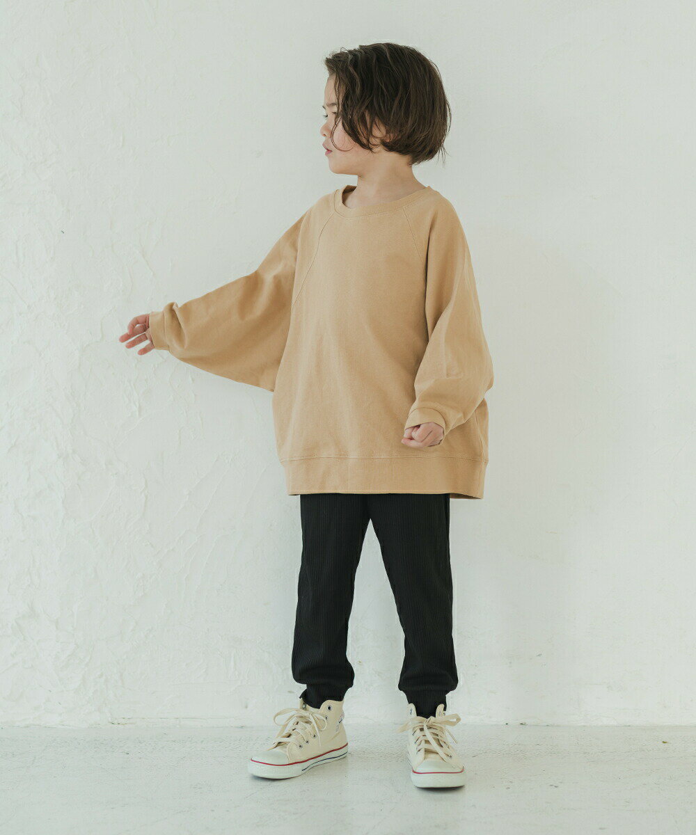 【セール 10%OFF】【riziere】ミニ裏毛ドルマンスリーブトップス 女の子 男の子 90-150 キッズ リジェール 子供服 こども服 kids 春 秋 おしゃれ オシャレ ジュニア カジュアル 無地 ナチュラル シンプル トップス スウェット