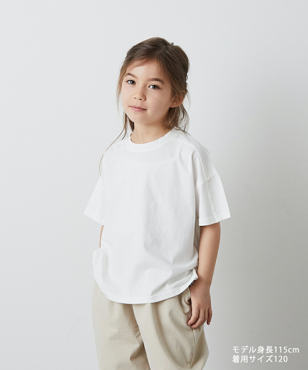 【NEW】カットオフ切り替えTシャツ トップス 女の子 男の子 80-120 キッズ リジェールriziere 子供服 こども服 kids おしゃれ オシャレ ジュニア カジュアル ナチュラル シンプル シャツ 半袖