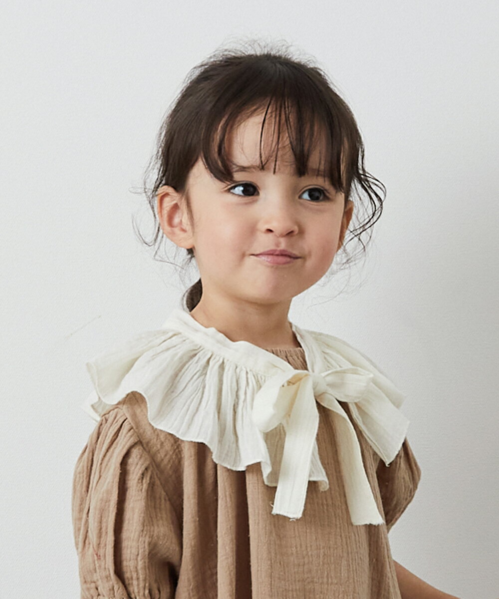 楽天riziere楽天市場店【NEW】【riziere】フリルギャザー付け襟 女の子 襟 kids キッズ おしゃれ こども服 子供服 秋 子ども 子供 可愛い 小学生 園児 プレゼント フリル ガーリー ナチュラル つけ襟 つけえり レース フォーマル ハロウィン 24SS riziere