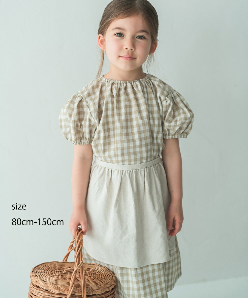 【OUTLET SALE】【riziere】ギンガムチェックパフスリーブワンピース キッズ 女の子 80-150 リジェール palette パレットこども服 子供服 kids ワンピース 春 夏 秋 冬 ガーリー こども 子供 …