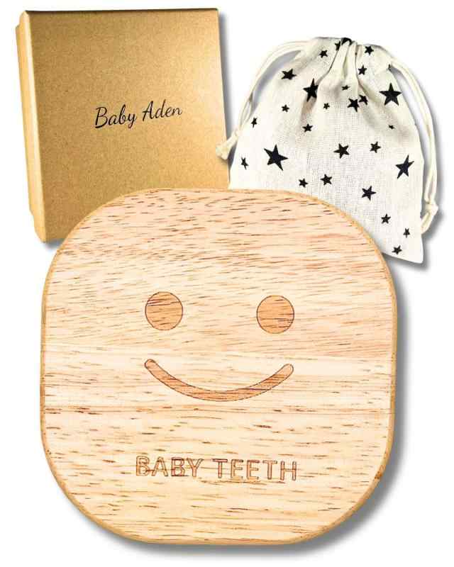 【歯科医師推薦 日本企画】 乳歯ケース 女の子 男の子 木製 乳歯入れ 収納ケース＆ギフトBOX付 BabyAde..