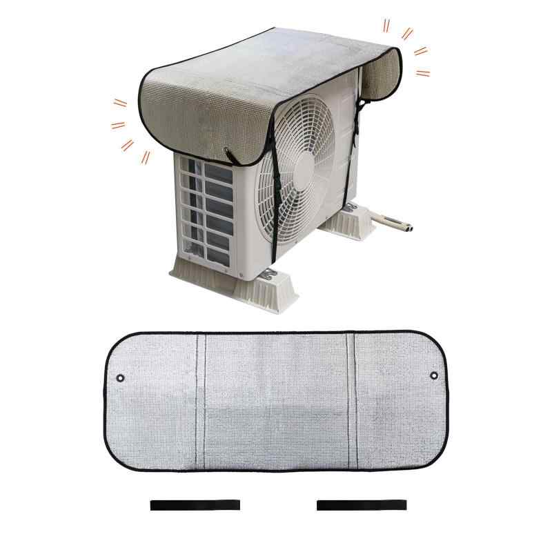 コモライフ エアコン室外機遮熱シート　ワイドタイプ　 (約45×110cm) エアコン 室外機 遮熱シート エアコン室外機カバー 室外機カバー 遮熱 カバー シート 大型 室外機 対応 日除け ひさし ワ