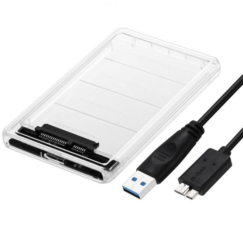 透明な 2.5インチ HDDケース USB 3.0接続 SATA対応 HDD/SSD 外付け ドライブ ケース ネジ&amp;工具不要..