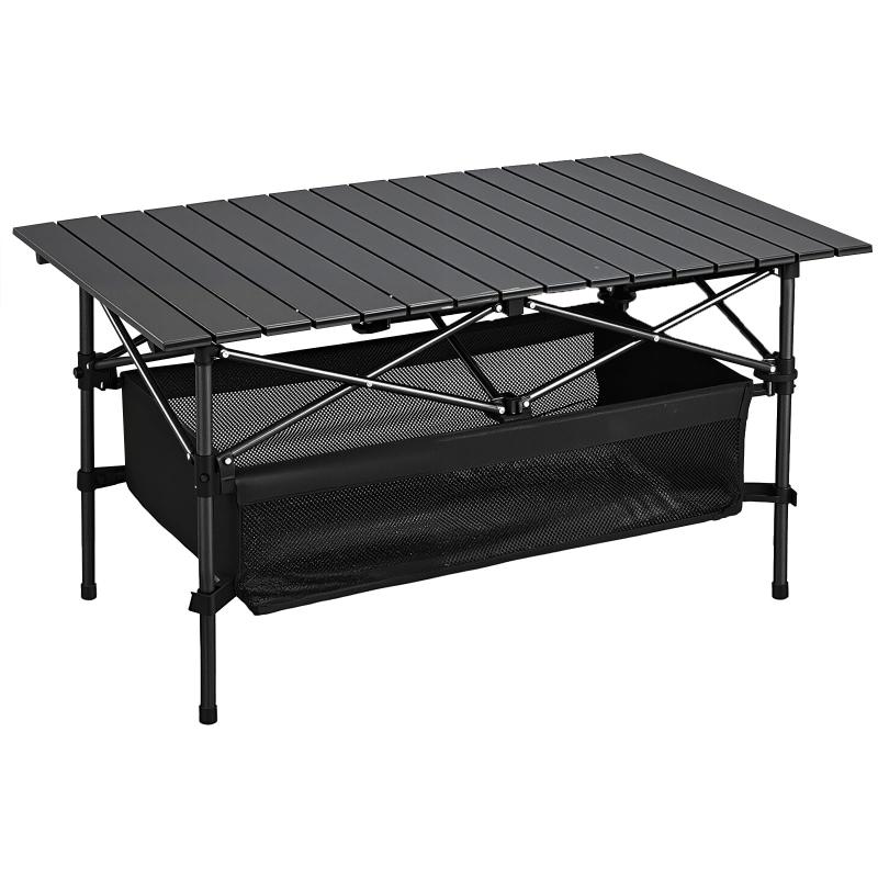 JPSunBloom キャンプテーブル アウトドア テーブル 折りたたみ式 軽量 耐荷重150kg ロールトップテーブル 簡単組立 収納バッグ付 インテリア キャンプ アウトドア