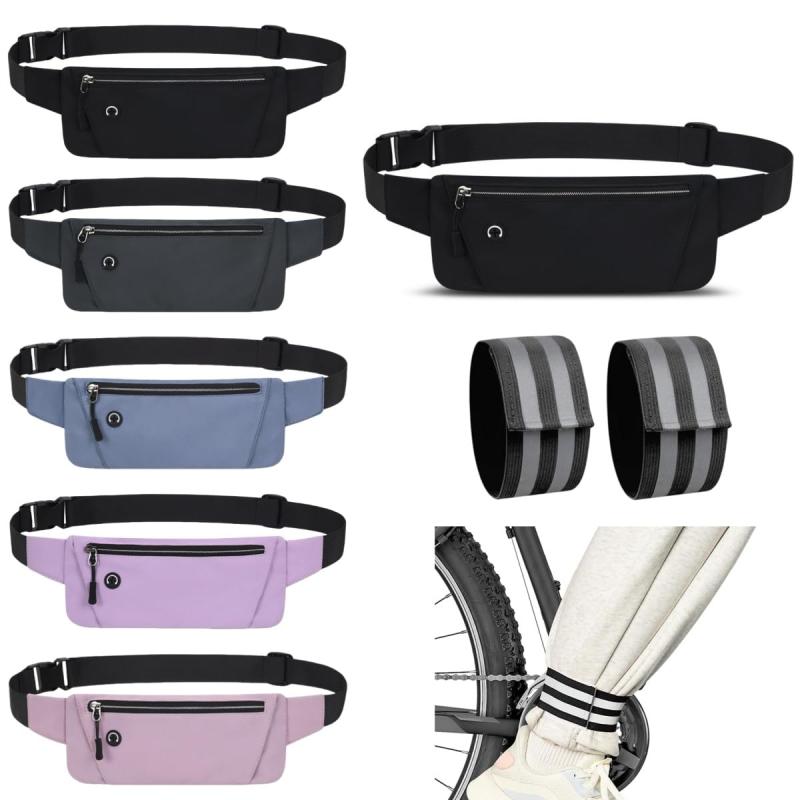 ランニングポーチ 揺れない 軽量 防水 防汗 裾止めバンド 自転車 反射バンド付き ウエストポーチ ベルトが調整可能 イヤホンホール付き 大容量 iPhone スマホ対応 おしゃれ 夜間活動