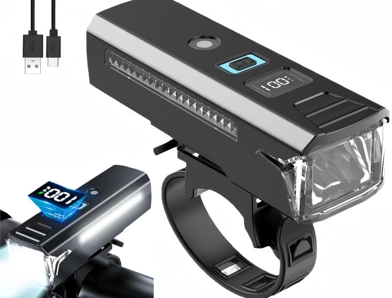 光センサー 自動点灯 自転車 ライト USB充電式 大容量3000mAh 電池残量表示 2100ルーメン LEDヘッドラ..