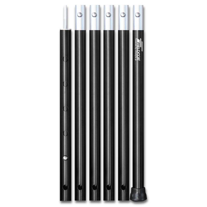 FIELDOOR アルミテントポール 直径24mm 6本連結 調節可能 70～230cm プッシュピン 4段階 伸縮 分割式 ..