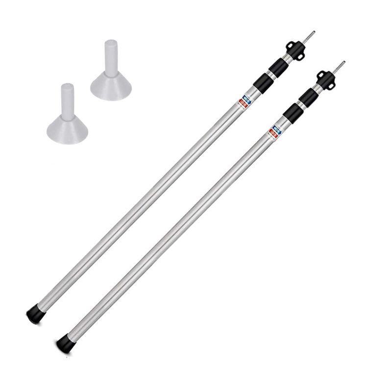 タープポール テントポール 伸縮式 【強化されたロック構造】 アルミ テントポール 直径30mm (高さ90～230cm) 3継無段階調節 2本セット テント・タープ設営用 アウトドア キャンプ 収納袋付(4)