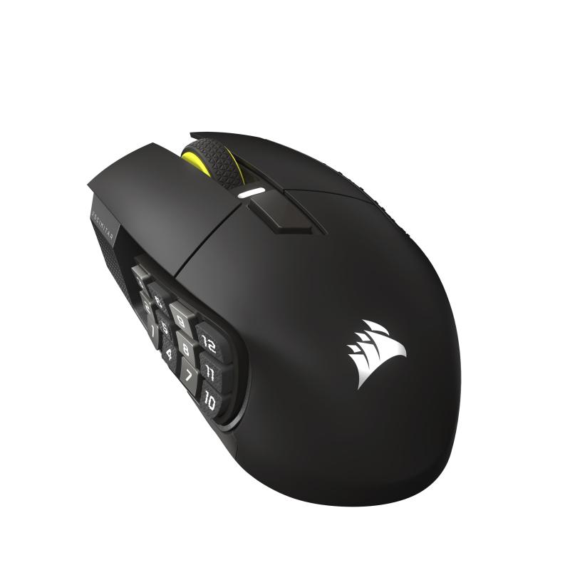 CORSAIR SCIMITAR ELITE WIRELESS SE MMOに最適な多ボタンのワイヤレスゲーミングマウスプログラム可能な16ボタン MARKSMAN S 33Kセンサー ワイヤレス Bluetooth