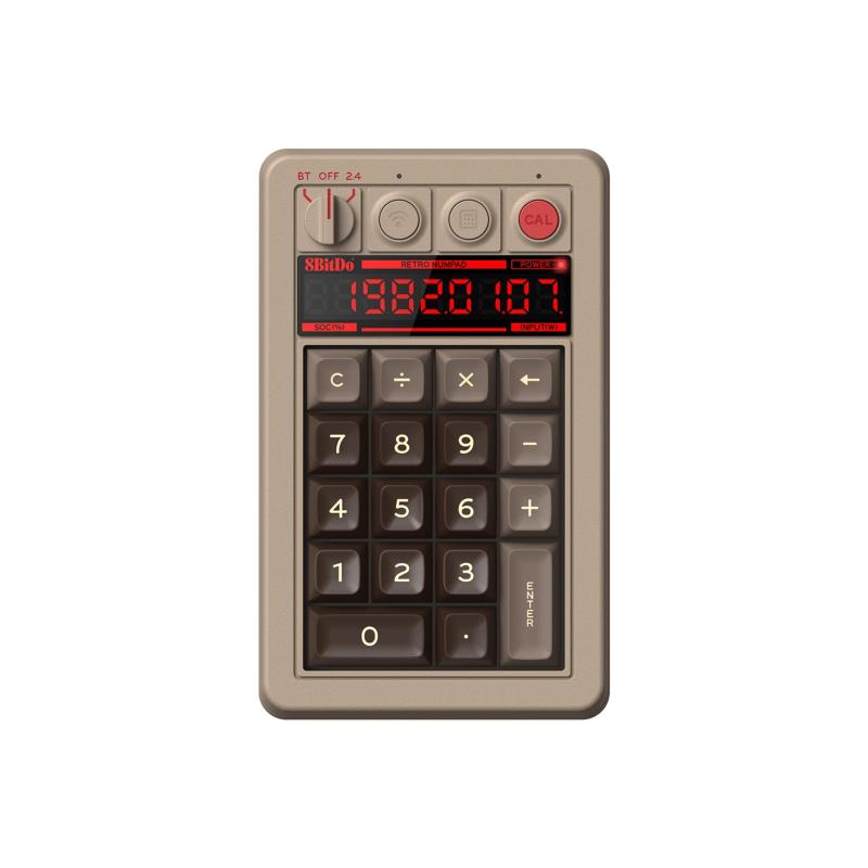 8BitDo レトロ 18 メカニカル テンパッド、電卓モードをサポート、 Windows および Android 用 Bluetooth/2.4G/有線テンパッド