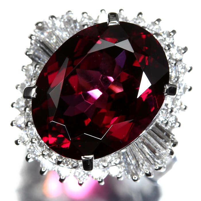 Rakuten - 《garnet》上質ガーネット 特大7.298ct!! 上質ダイヤモンド 総計0.71ct Pt900 高級リング 10号 ダイヤ リング 指輪