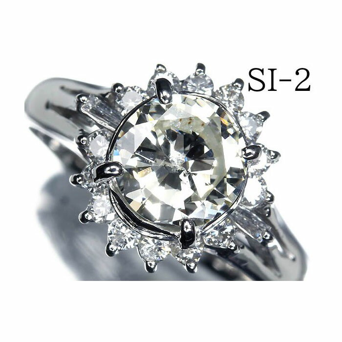 Rakuten - ≪Diamond≫ジュエリーマキ SI-2 上質ダイヤモンド 特大1.003ct 上質脇石ダイヤモンド0.3ct Pt850 超高級リング ソーティング付き 9号 リング 指輪