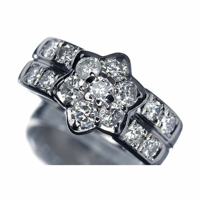 Rakuten - 《Diamond》ジュエリーマキ 上質ダイヤモンド 総計1.07ct Pt850 高級リング ダイヤ 12号 リング 指輪