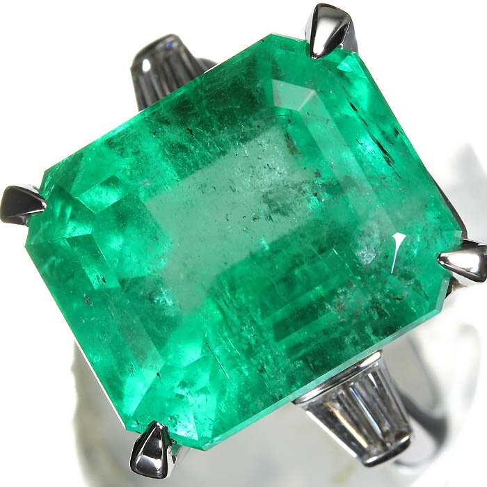 Rakuten - ≪Emerald≫ 上質エメラルド 超特大18.493ct!! 上質ダイヤモンド Pt900 超高級リング 14.5号 ダイヤ リング 指輪 ソーティング付
