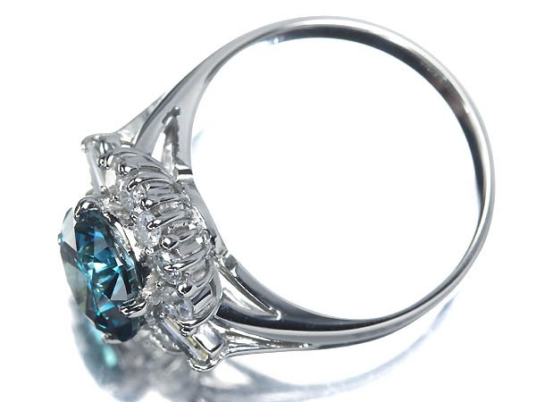 《Diamond》上質ブルーダイヤモンド 特大2.00ct 上質ダイヤ 0.5ct Pt900 超高級リング 14号 リング 指輪 ブルーダイヤ
