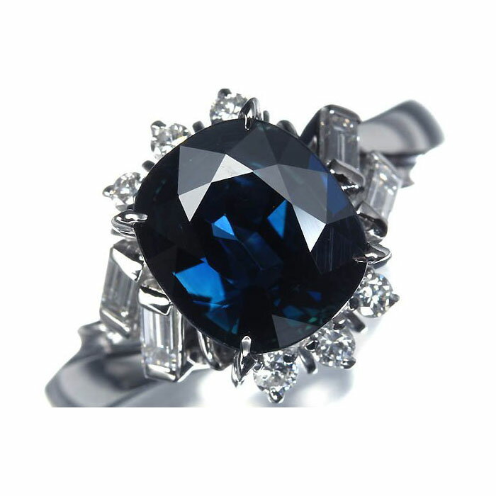 Rakuten - ≪Sapphire≫ 上質サファイア 大粒2.8ct 上質ダイヤモンド Pt900 超高級リング 17.5号 リング 指輪 ダイヤ ソーティング付き