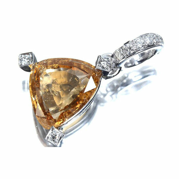 Rakuten - 《garnet》 上質ヘソナイトガーネット 特大9.68ct 上質ダイヤモンド 総計0.51ct K18WG 超高級ペンダントヘッド ネックレス ソーティング付