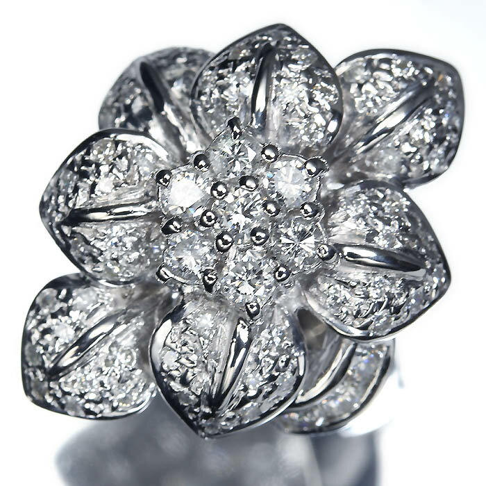 Rakuten - 《DIAMOND》豪華絢爛!! 上質ダイヤモンド 総計1.06ct!! Pt900 超高級リング 13号 ダイヤ リング 指輪
