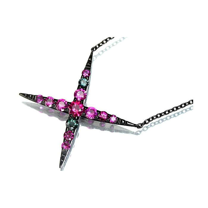 乐天商城 - ≪Ruby≫ 豪華絢爛!! 上質ルビー 総計1.13ct 上質グリーンサファイア K18 超高級ネックレス 47.2cm ジュエリー ネックレス