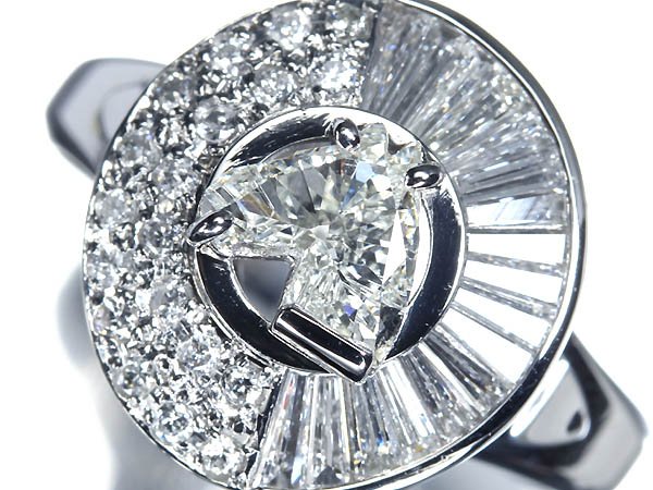 Rakuten - 《Diamond》 VS-2 上質ホースカットダイヤ 大粒0.544ct 上質脇石ダイヤ 総計1.01ct Pt900 超高級リング 18号 ダイヤ リング 指輪 ソーティング付き