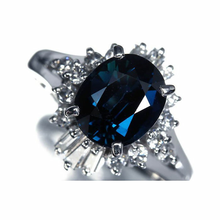 ≪Sapphire≫ 上質サファイア 大粒2.62ct ダイヤモンド0.47ct Pt900 超高級リング 13号 リング 指輪