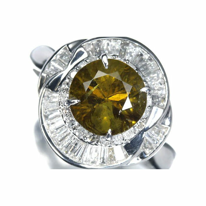 Rakuten - ≪garnet≫ 希少宝石 天然デマントイドガーネット 大粒2.18ct ダイヤモンド0.52ct Pt900 超高級リング 14.5 号 リング 指輪