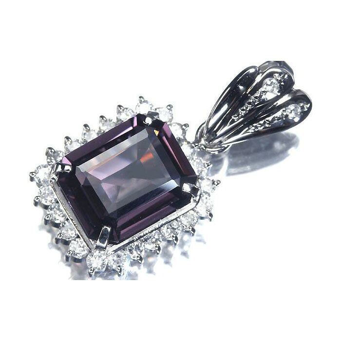 Rakuten - 《Spinel》上質パープルスピネル 大粒3.64ct 上質ダイヤモンド Pt900 高級ペンダントヘッド ネックレス ダイヤ ジュエリー
