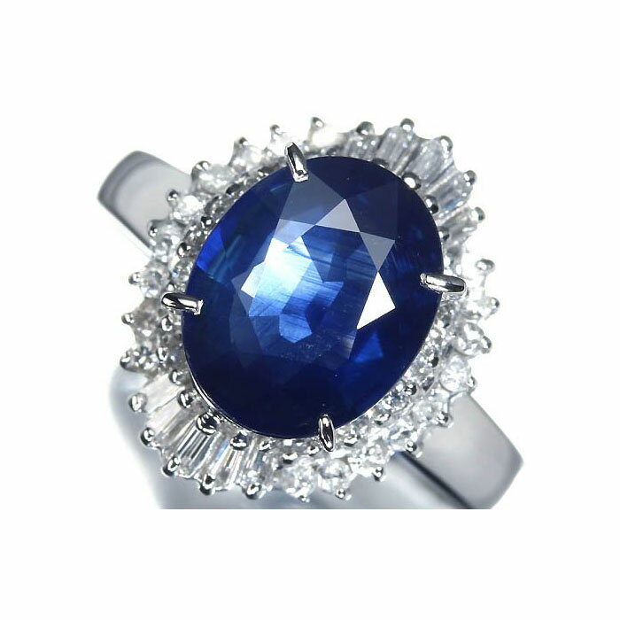≪Sapphire≫ 上品な色彩!! 天然サファイア 大粒2.51ct 上質ダイヤモンド Pt900 超高級リング 11.5号 リング 指輪