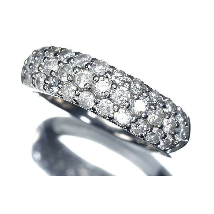 Rakuten - 《Diamond》 豪華絢爛!! 上質パヴェダイヤ 総計1.04ct!! Pt900 超高級リング 11.5号 ダイヤモンド リング 指輪