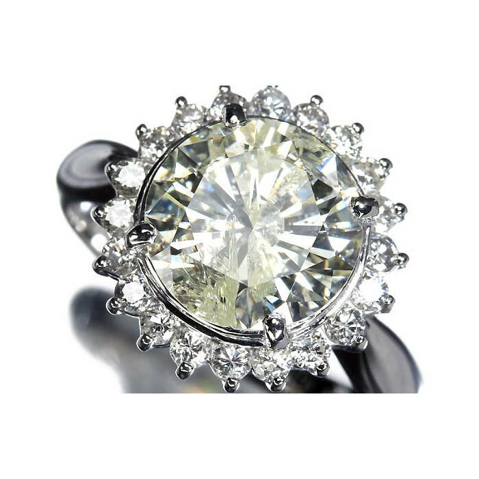 Rakuten - 《Diamond》天然イエローダイヤモンド 特大3.09ct!! 上質脇石ダイヤ Pt850 超高級リング 13号 ダイヤ 指輪 リング