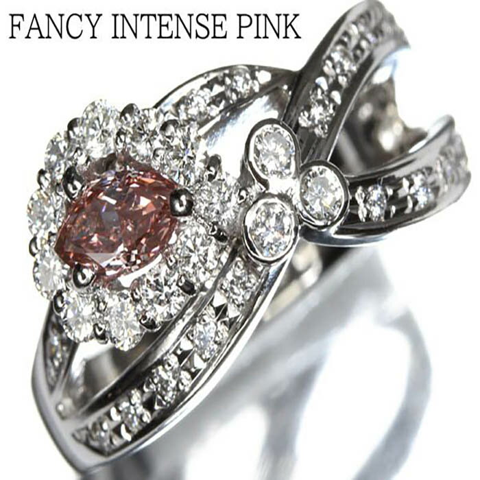 Rakuten - ≪Sapphire≫ FANCY INTENSE PINK SI-1 上質ピンクダイヤモンド 0.324ct 上質脇石クリアダイヤ 0.53ct Pt900 超高級リング 12号 リング 指輪 ピンクダイヤ ダイヤモンドグレーディングレポート付