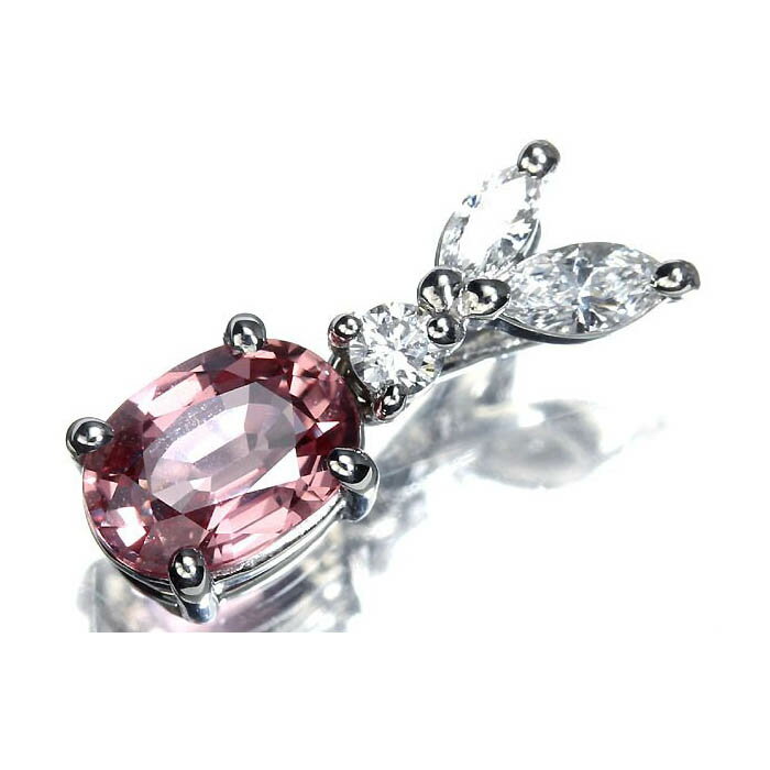 Rakuten - ≪Sapphire≫ 希少宝石 上質パパラチャサファイア 大粒1.185ct 上質ダイヤモンド Pt900 高級ペンダントヘッド ダイヤ ネックレス ジュエリー 宝石鑑別書付